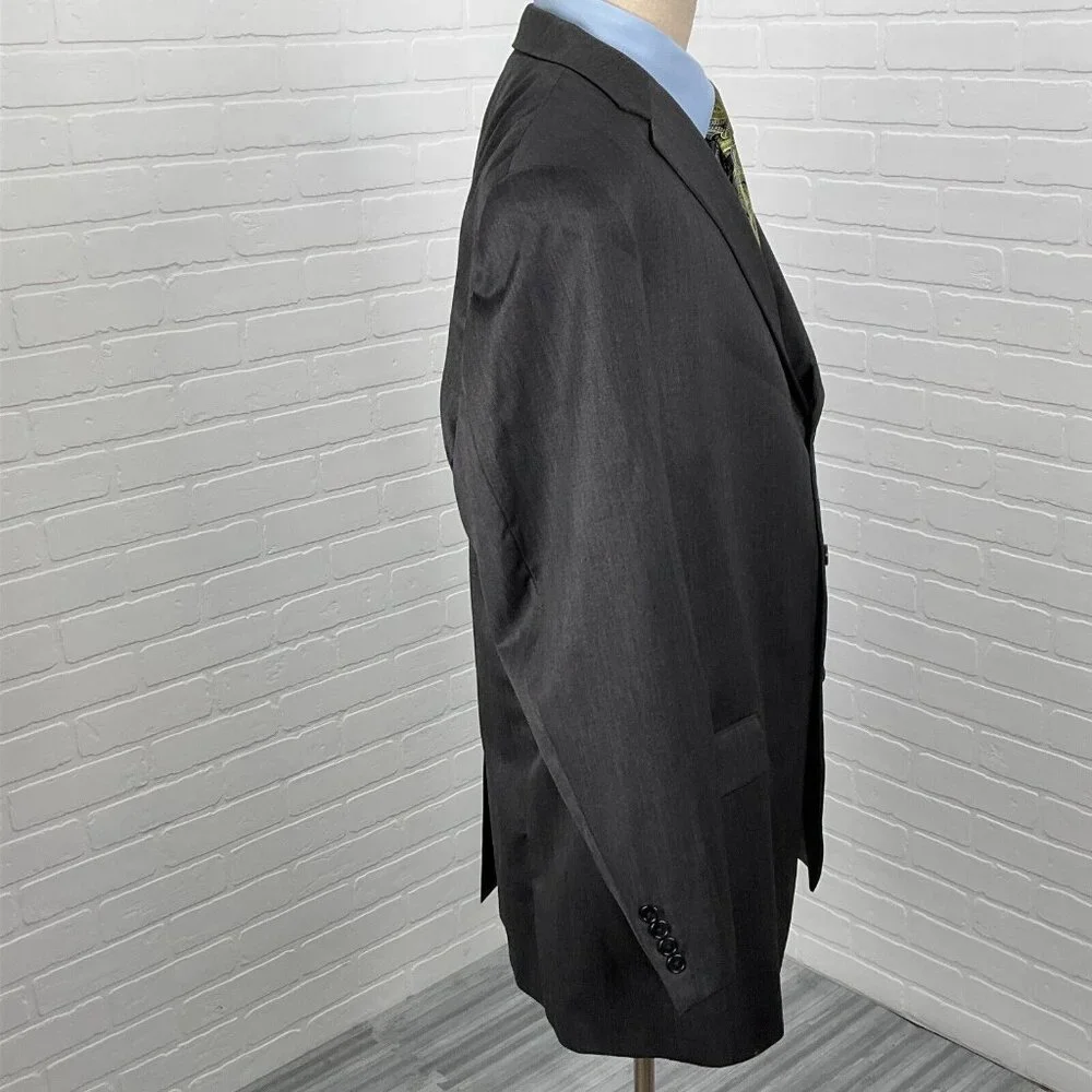 Hart Schaffner Marx Blazer Men 46 Gray Bespoke Gold Trumpeter Classic USA Jacket